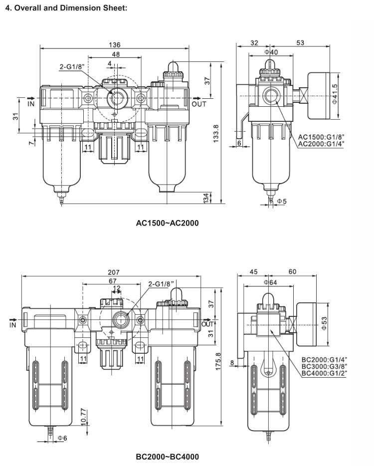 AC,BC Series F.R.L Combination