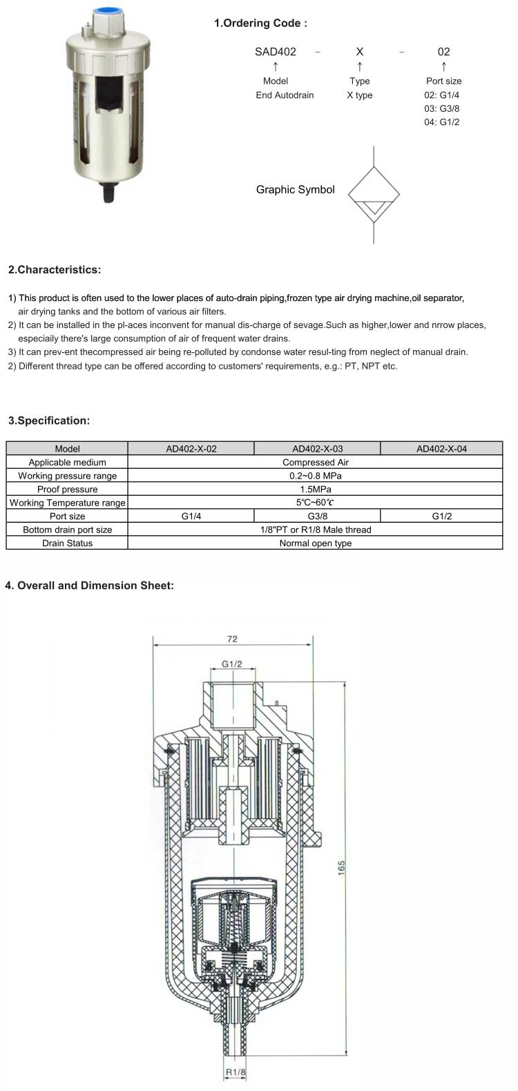 SAD402-X Series End Auto Drainer