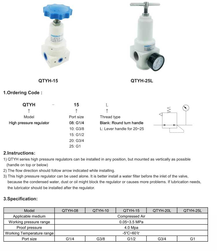 High pressure regulator