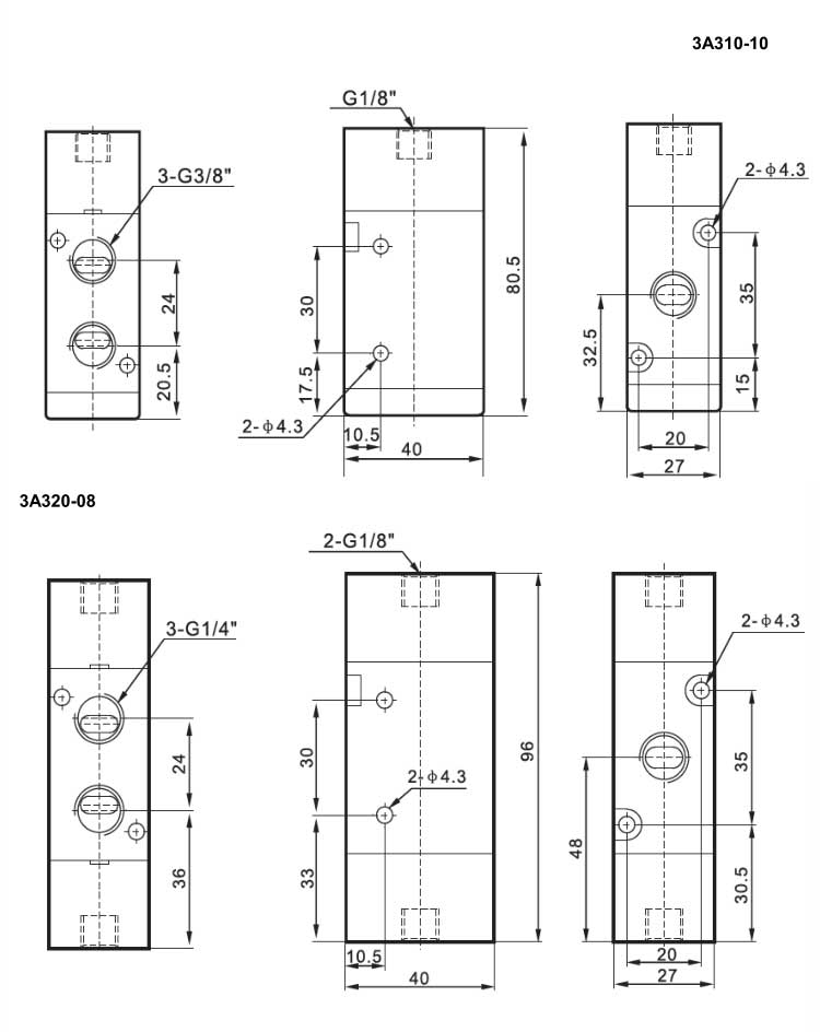 3A Series 2positions/3ways Air Valve