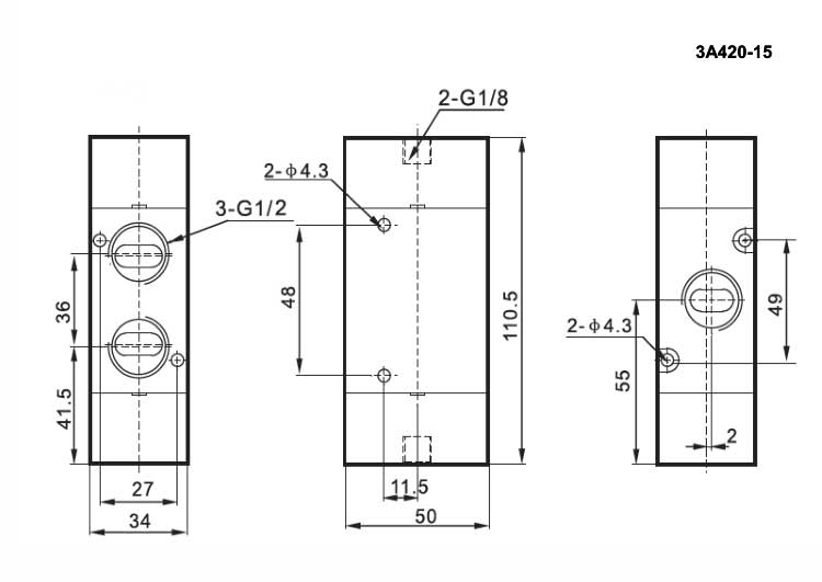 3A Series 2positions/3ways Air Valve