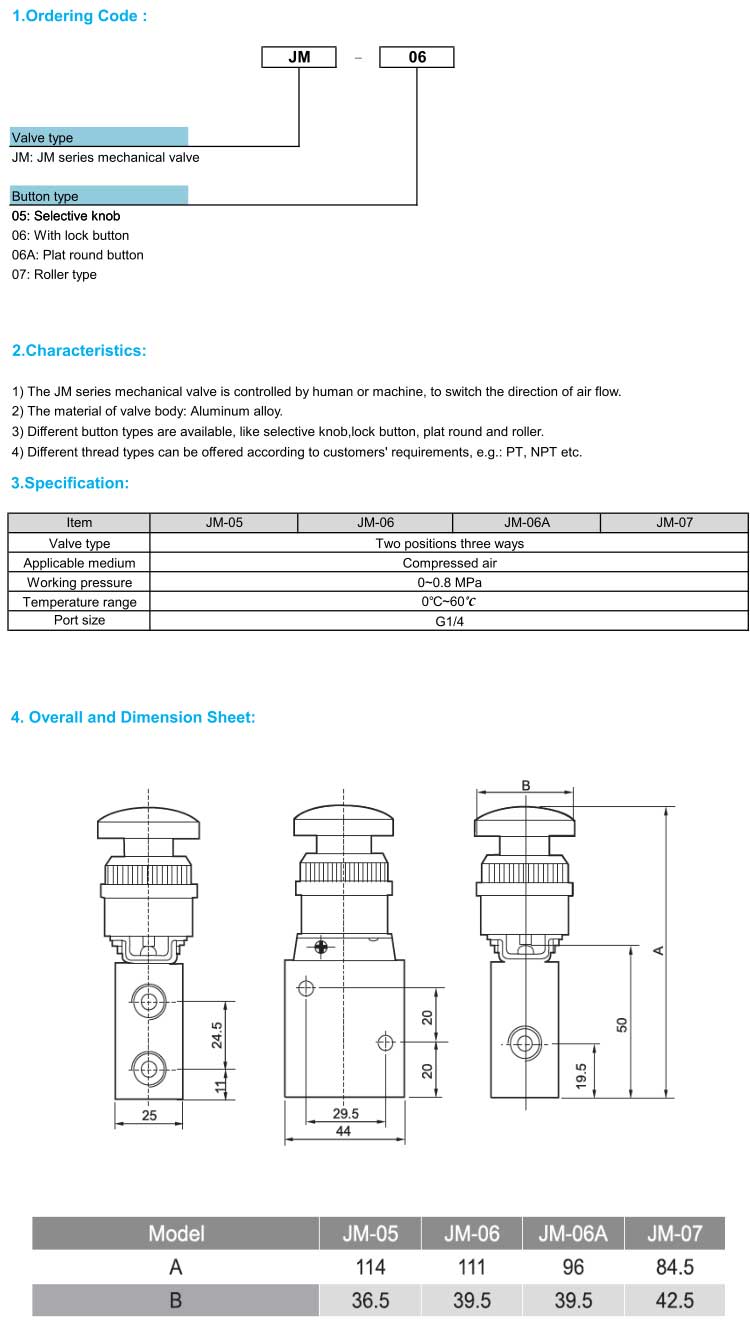 JM Series Mechanical Valve