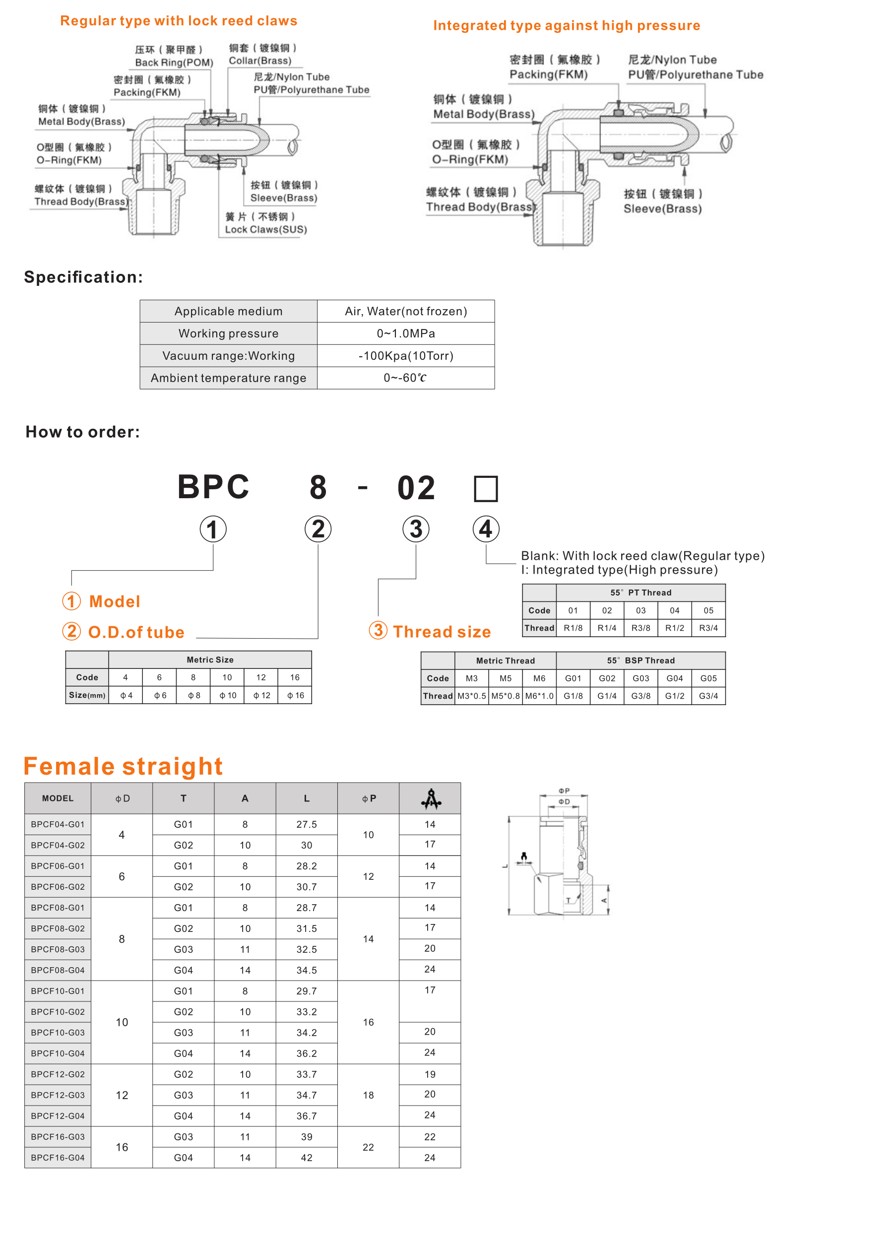 BPCF-G Female straight