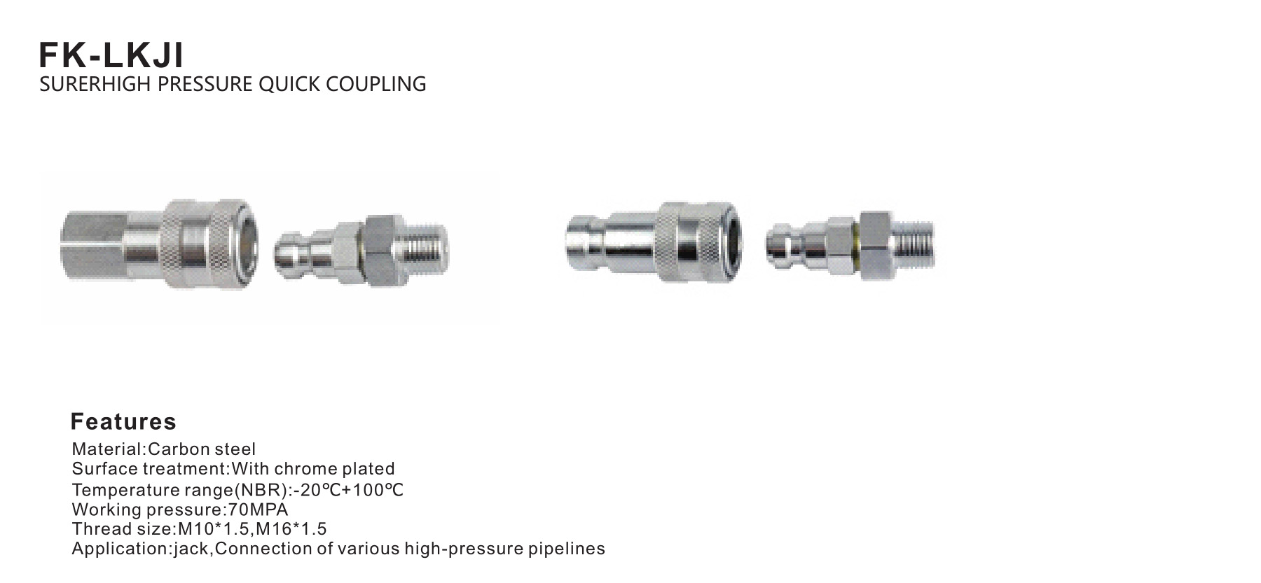 FK-LKJI Series supehigh pressure quick coupling