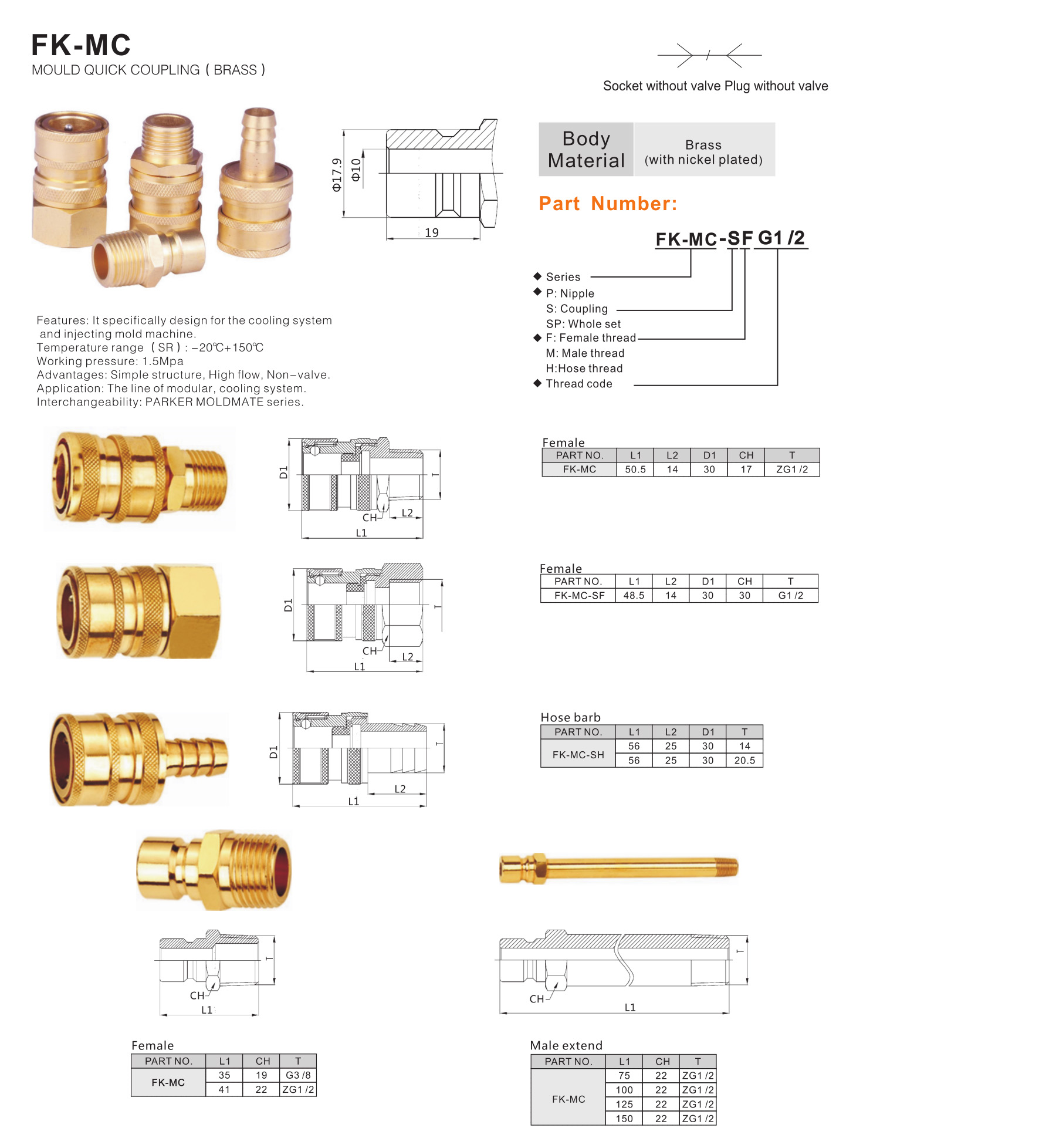 FK-MC Series mould quick coupling