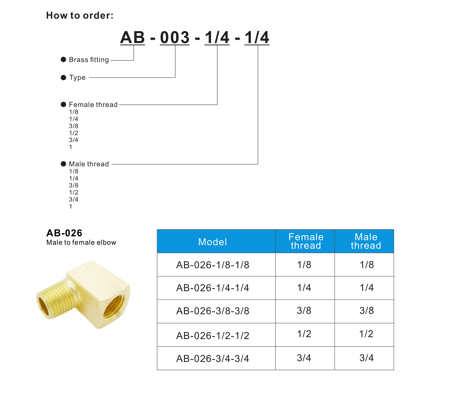 AB-026 ­Male to female elbow