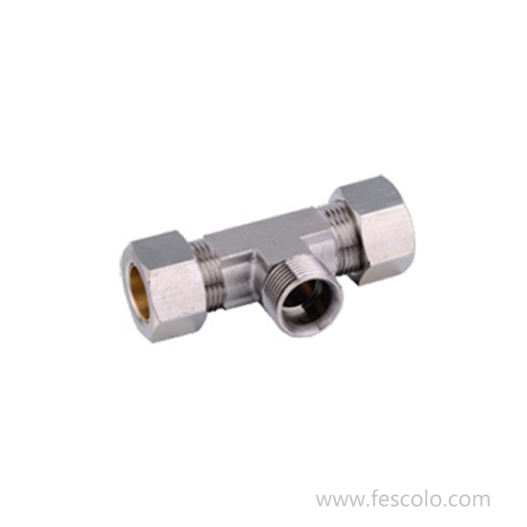 FPB Brass ferrule­ compression male Tee branch