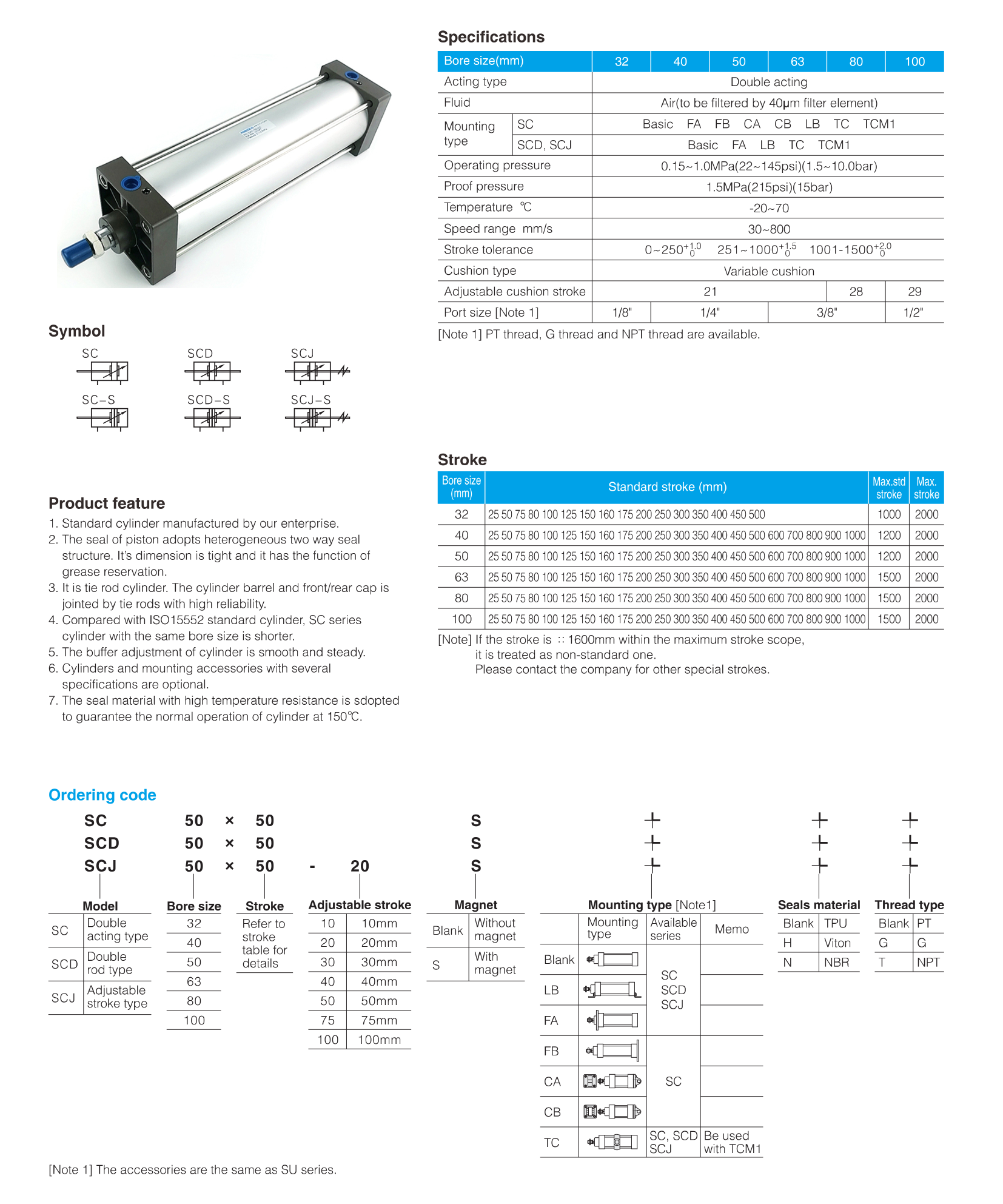 SC Series Standard Cylinder