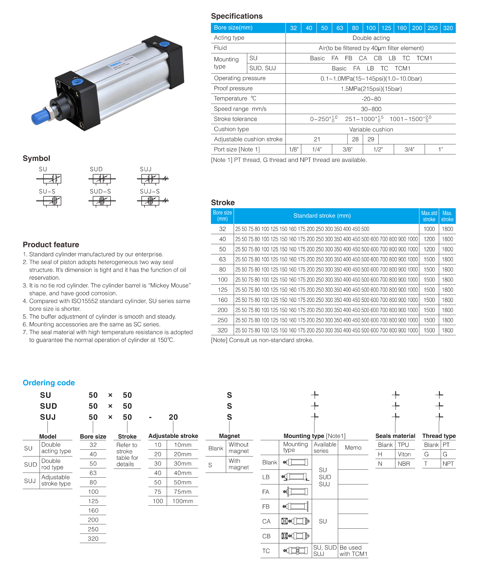 SU Series Standard Cylinder