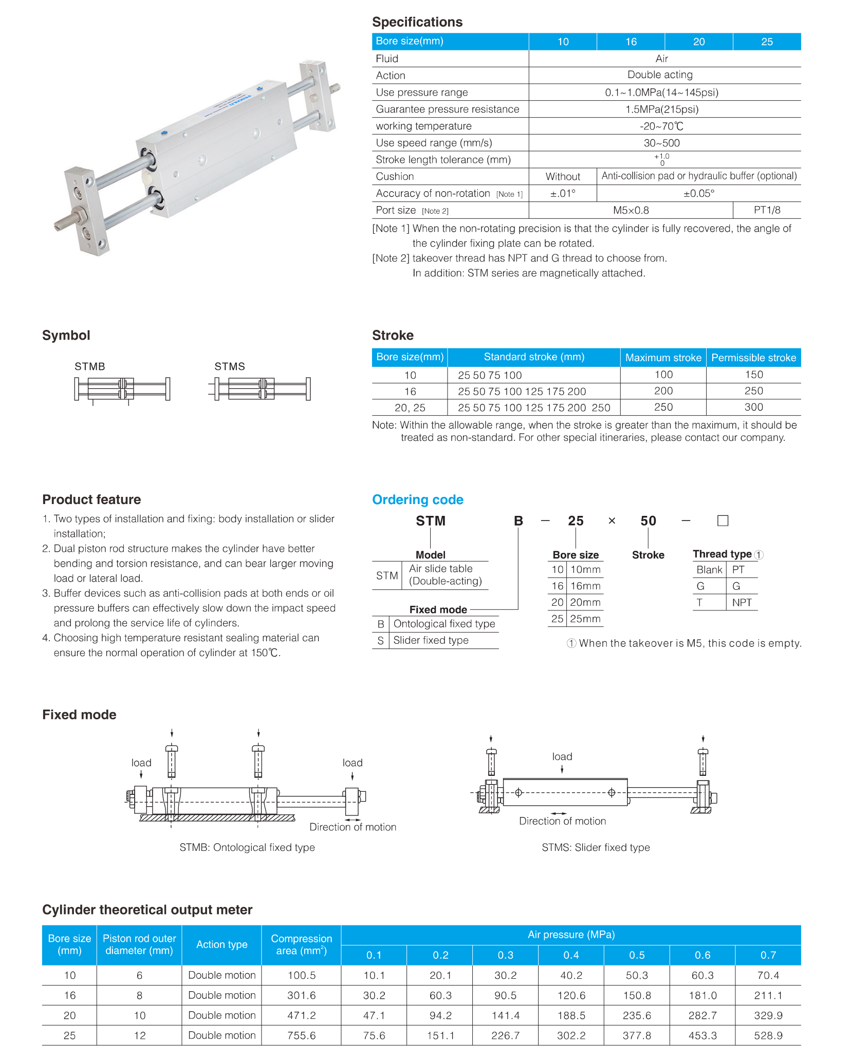 STMB, STMS Series Slide Bearing Cylinder