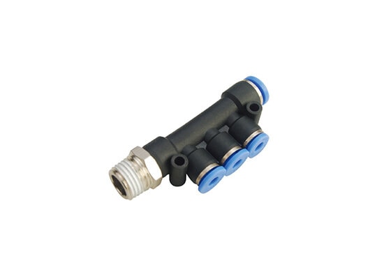 Conector de tubo de empuje triple con rama reducida PKD